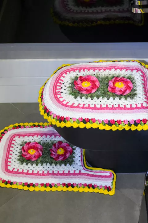 Jogo de Banheiro Rosas