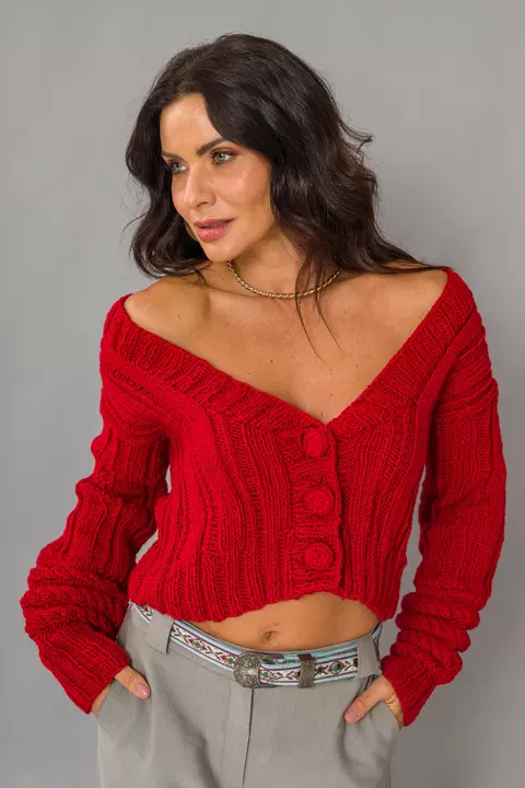 Cropped Cardigã