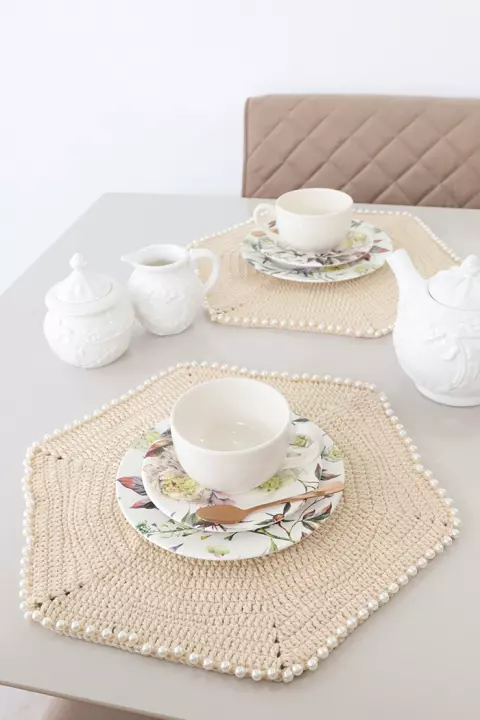 Sousplat Porcelana com Pérolas