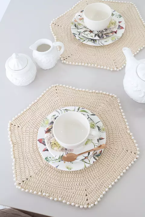 Sousplat Porcelana com Pérolas