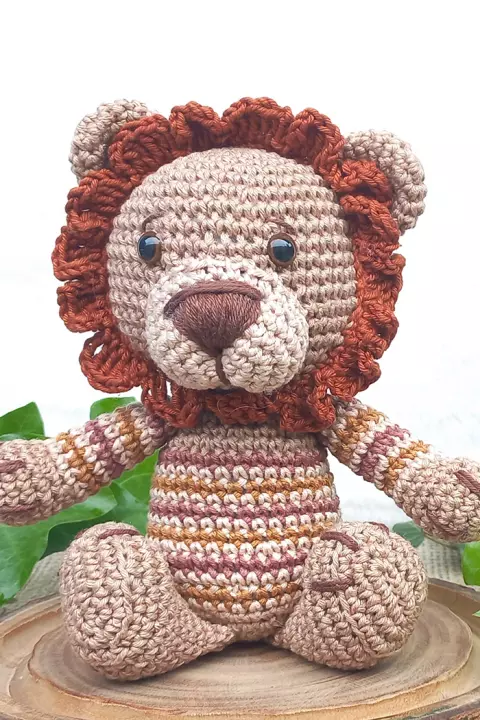 Amigurumi Leão Tons Terrosos