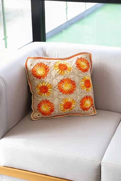 Almofada Floral laranja