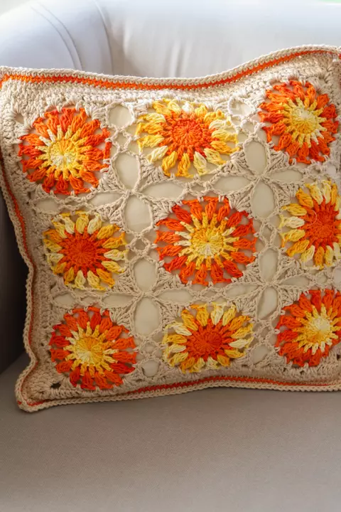 Almofada Floral laranja