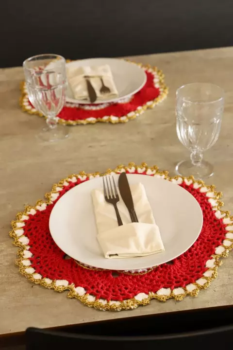Sousplat Natalino Vermelho Paixão