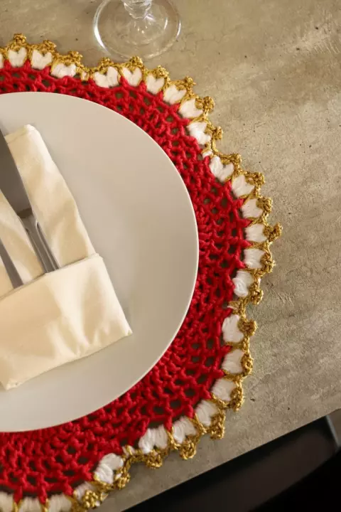 Sousplat Natalino Vermelho Paixão