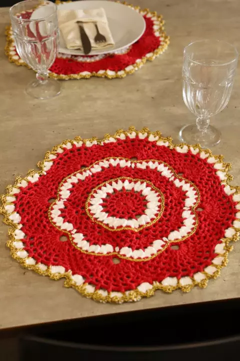 Sousplat Natalino Vermelho Paixão
