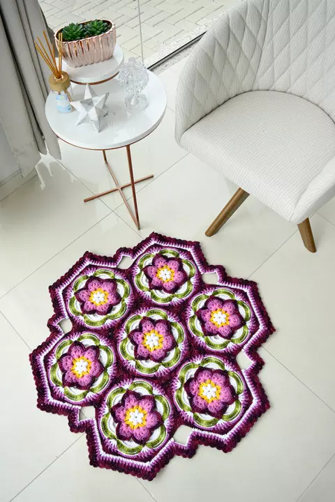 Tapete Sextavado Floral
