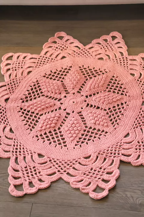 Tapete Redondo Rosa Quartzo