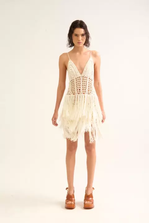 Vestido Off-White LED