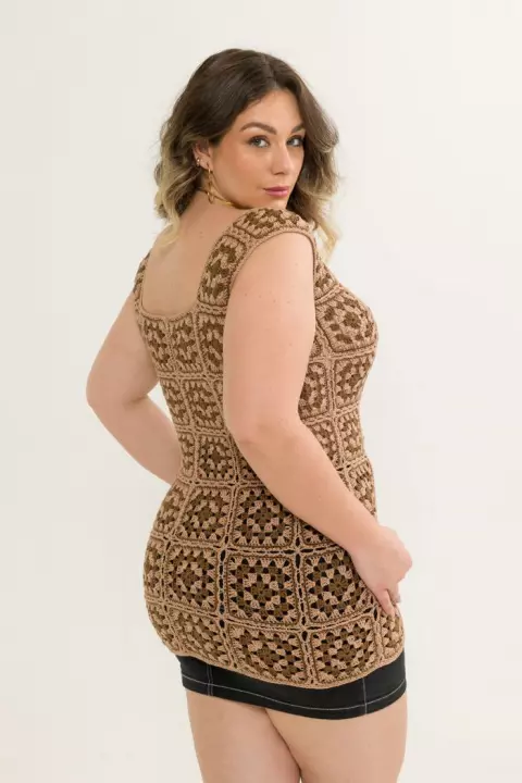 Blusa de Squares Chocolate
