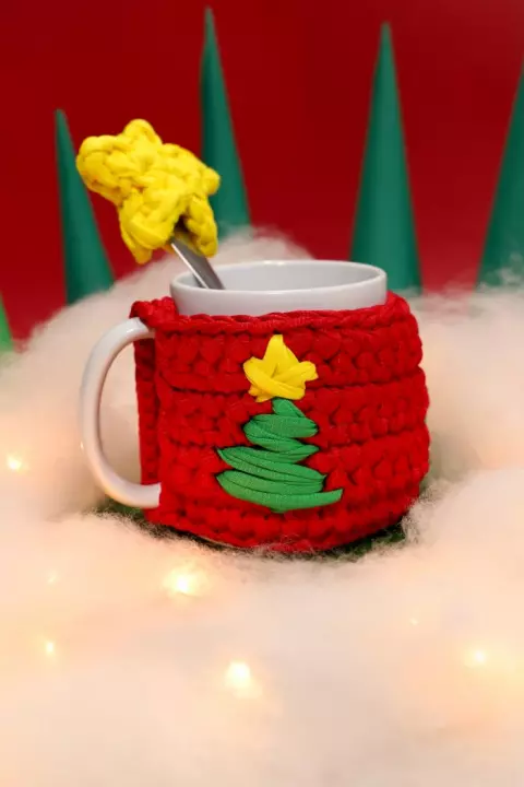 Conjunto Capa para Caneca Natalina + Pingente de Colher