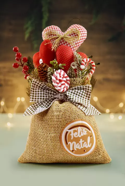 Enfeite de Natal com Juta