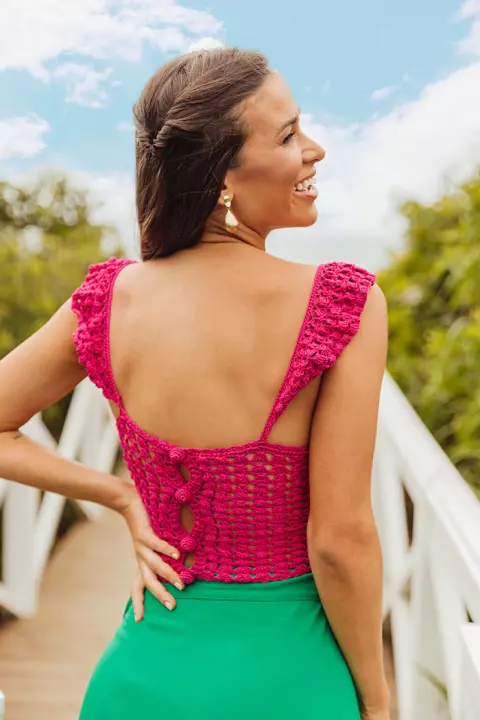 Eletric Pink Cropped Top