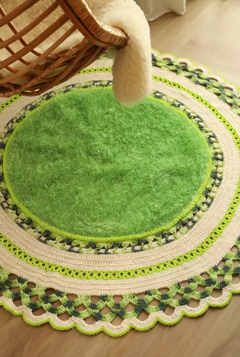Tapete Oval Verde Limão