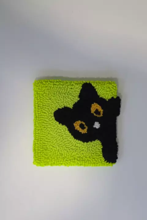 Porta-copo Gatinho - fundo verde