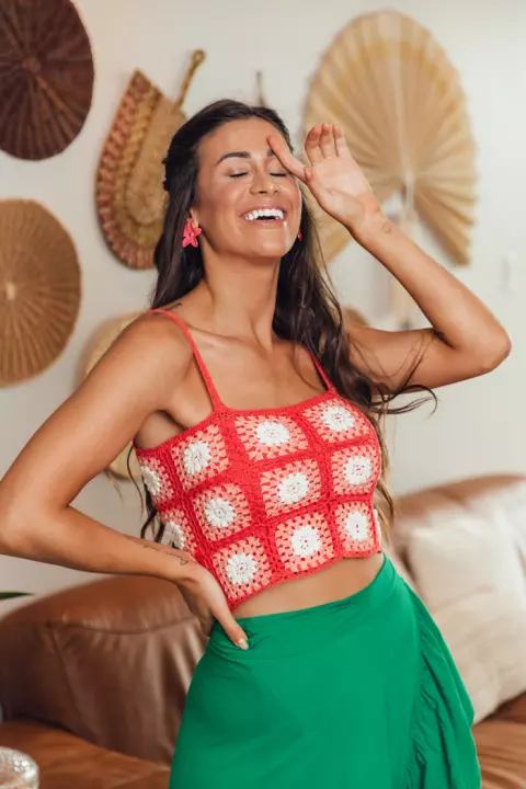 Spring Squares Crop Top