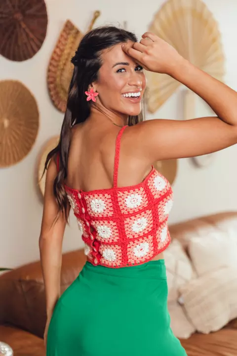 Spring Squares Crop Top