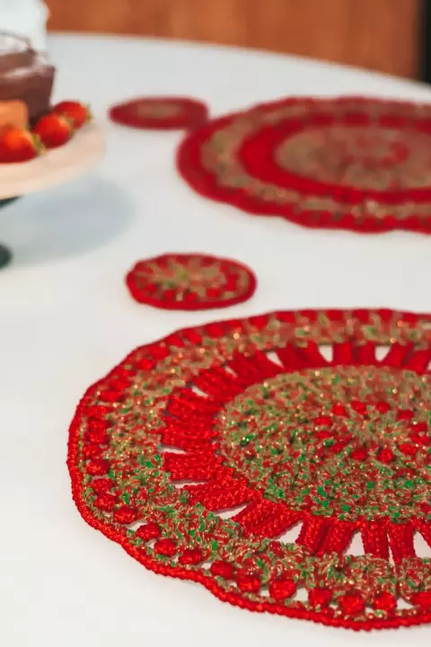 Bajoplato y posavasos navideño