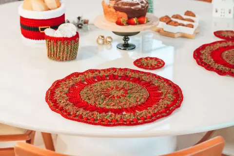 Bajoplato y posavasos navideño