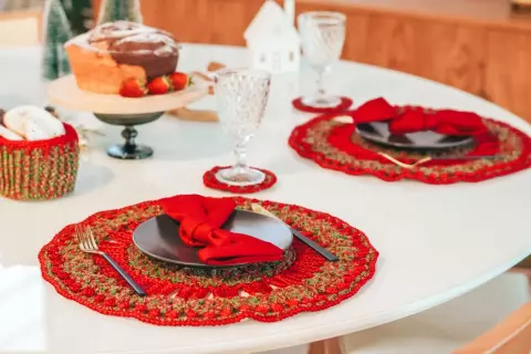 Bajoplato y posavasos navideño