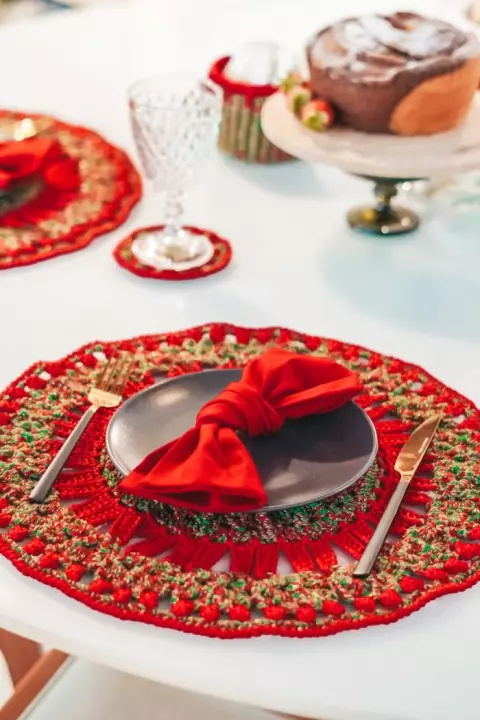 Bajoplato y posavasos navideño