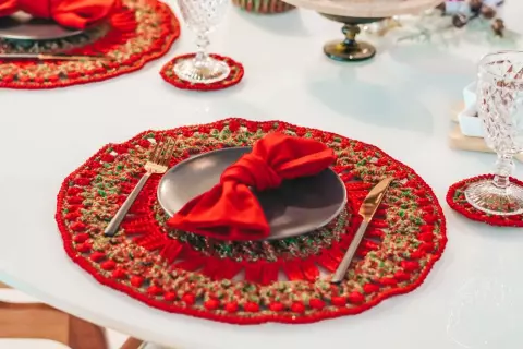 Bajoplato y posavasos navideño