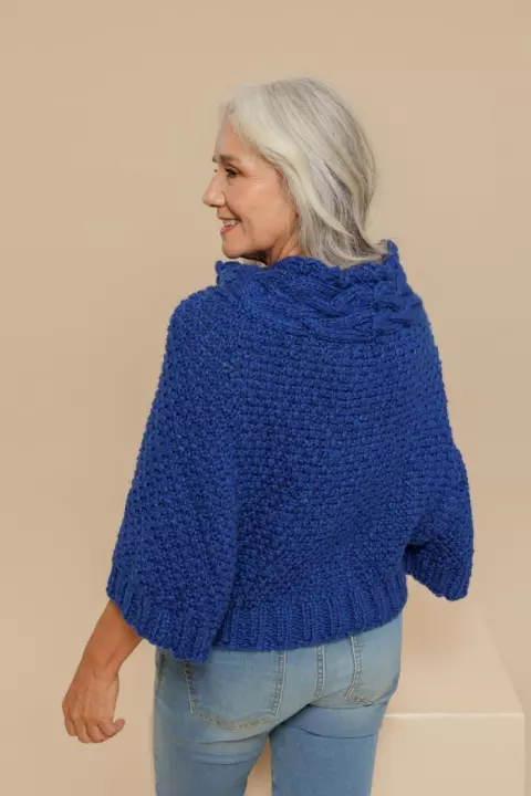 Indigo Poncho Blouse