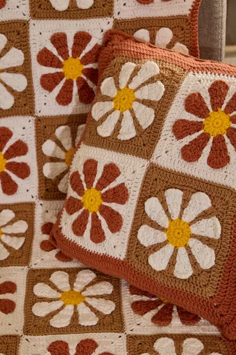 Conjunto manta e almofada Flower Power
