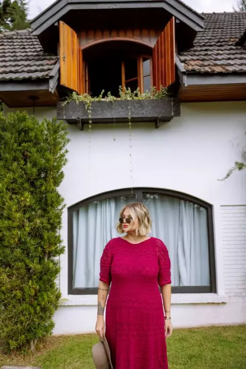 Wine Grace Dress