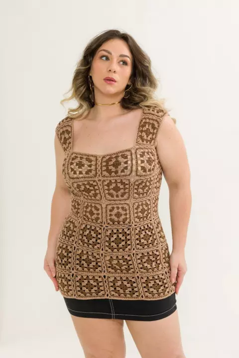 Blusa de Squares Chocolate