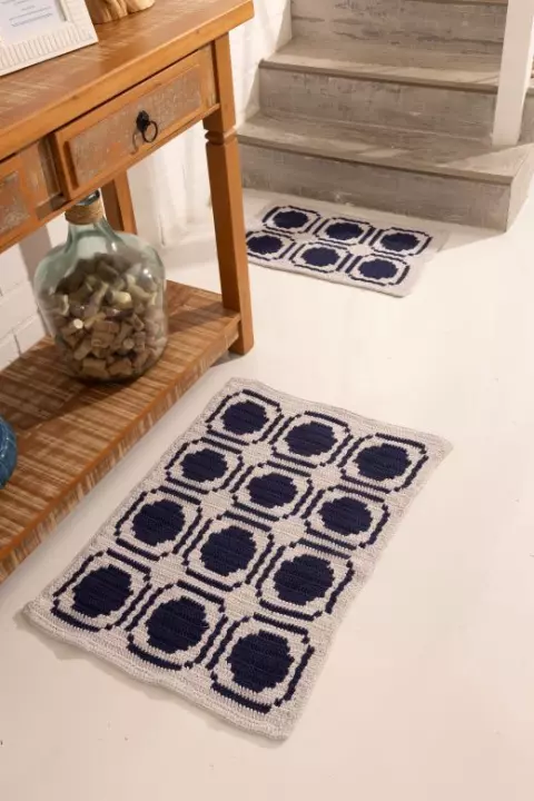 Juego de Alfombras Anil Profundo