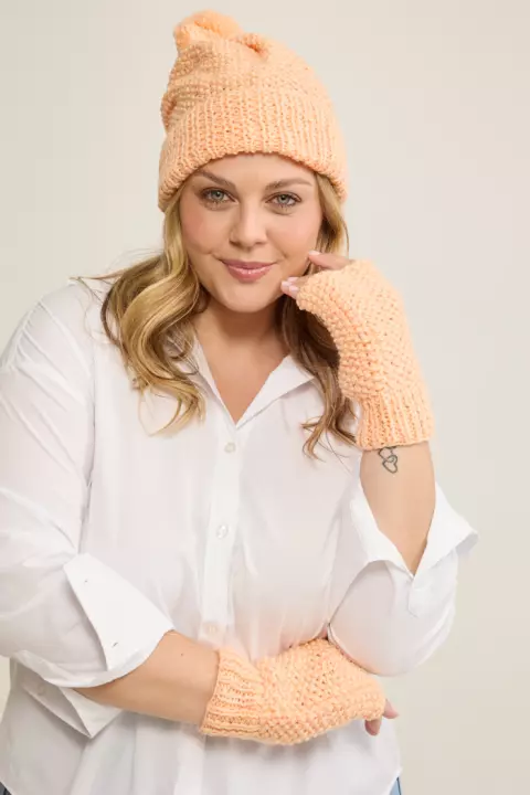Gorro e luva Peach