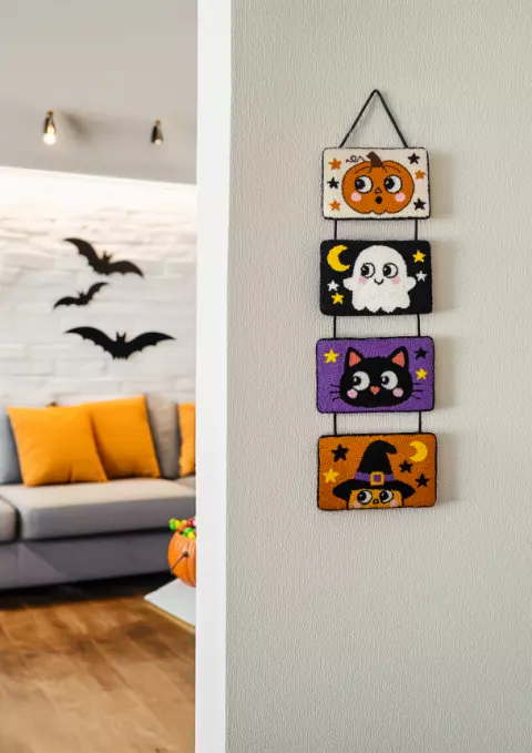 Painel decorativo de Halloween – Punch needle
