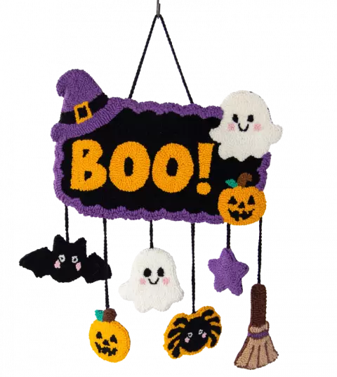 Painel decorativo de Halloween Boo – Punch needle