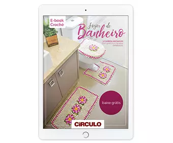 3 jogos de banheiro de crochê: Baixe o e-book exclusivo