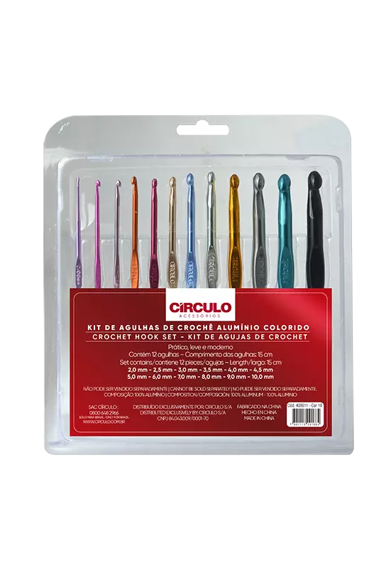 Colored Aluminum Crochet Hook Set