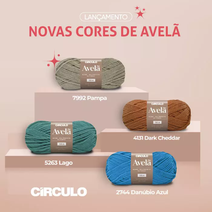 Lançamento: novas cores Avelã, tons inéditos que capturam a essência do crochê e do tricô!