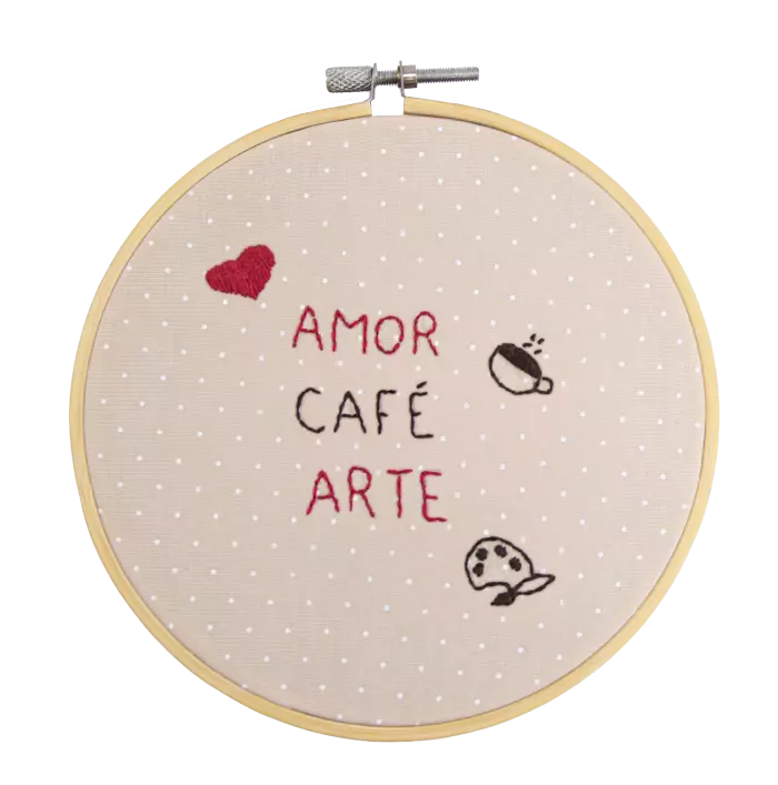 My First Hobby Embroidery Kit:”Amor, Café e Arte”
