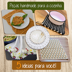 Ideias e modelos de Jogo de Cozinha de Crochê de 5 Peças