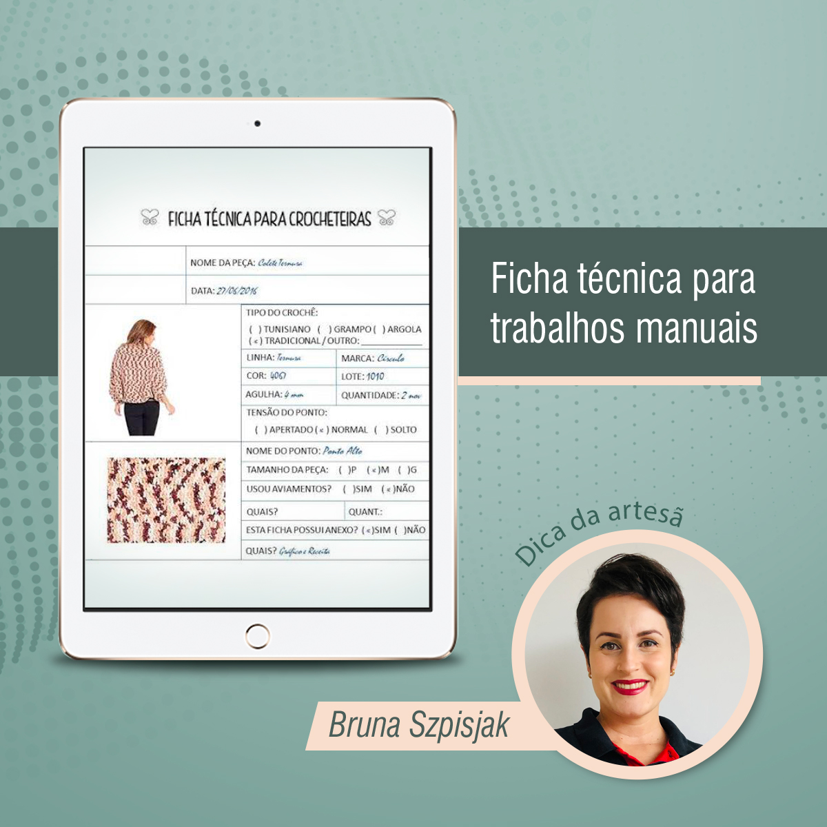 Ficha técnica para trabalhos manuais: organize-se!