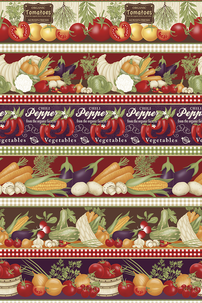 Kitchen Border Print Fabric Collection