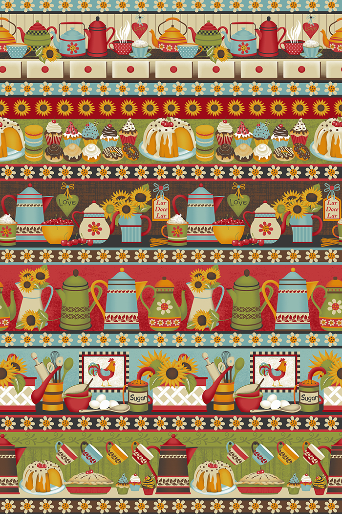 Kitchen Border Print Fabric Collection