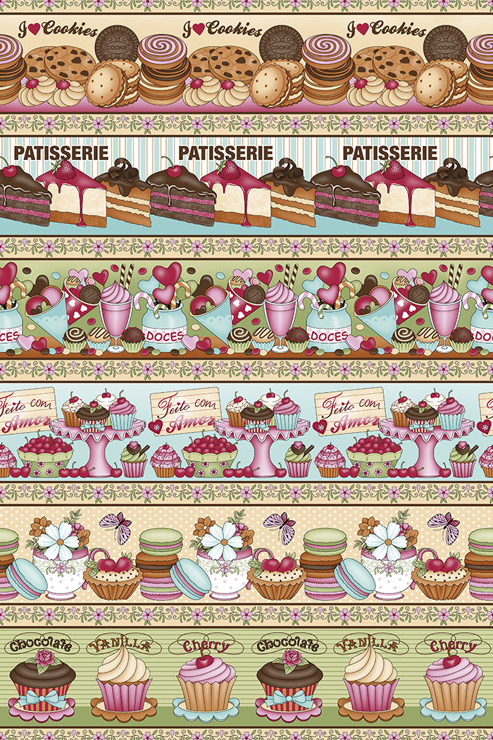 Kitchen Border Print Fabric Collection