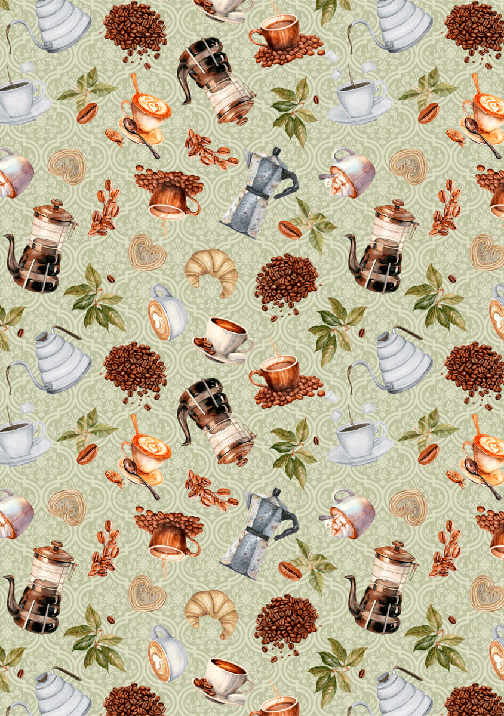 Coffee Moment Digital Fabrics Collection