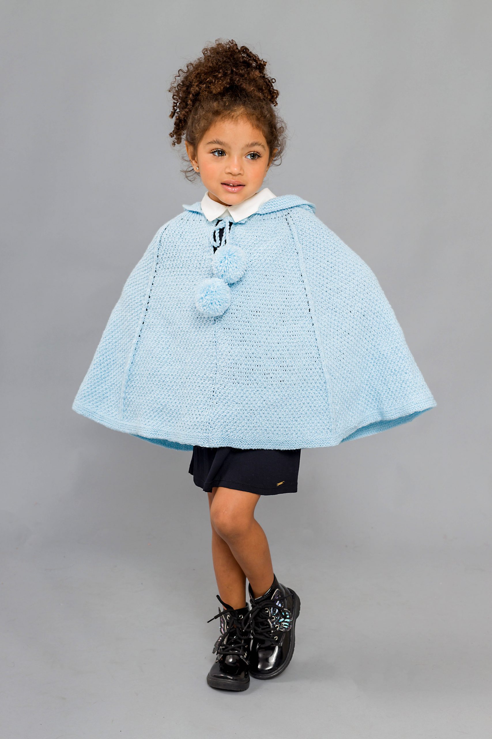 Poncho de Malha para Bebé Menina