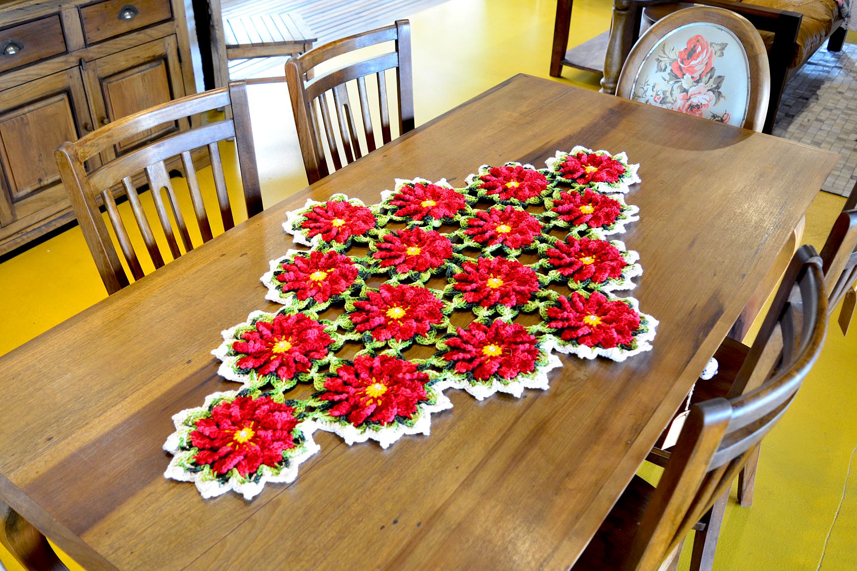 Caminho de Mesa Flor Scarlet