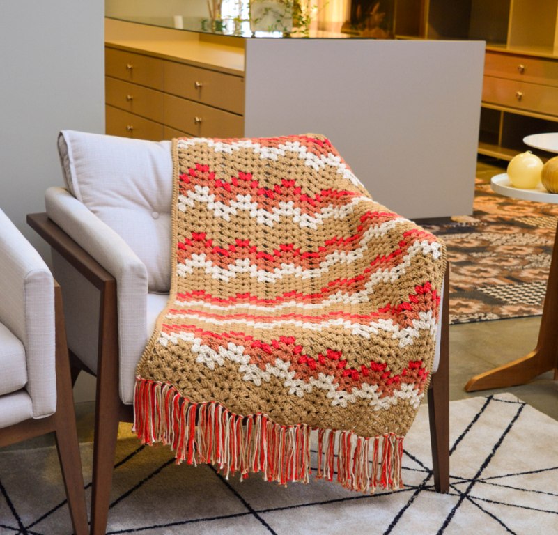 Manta Chevron com Franjas