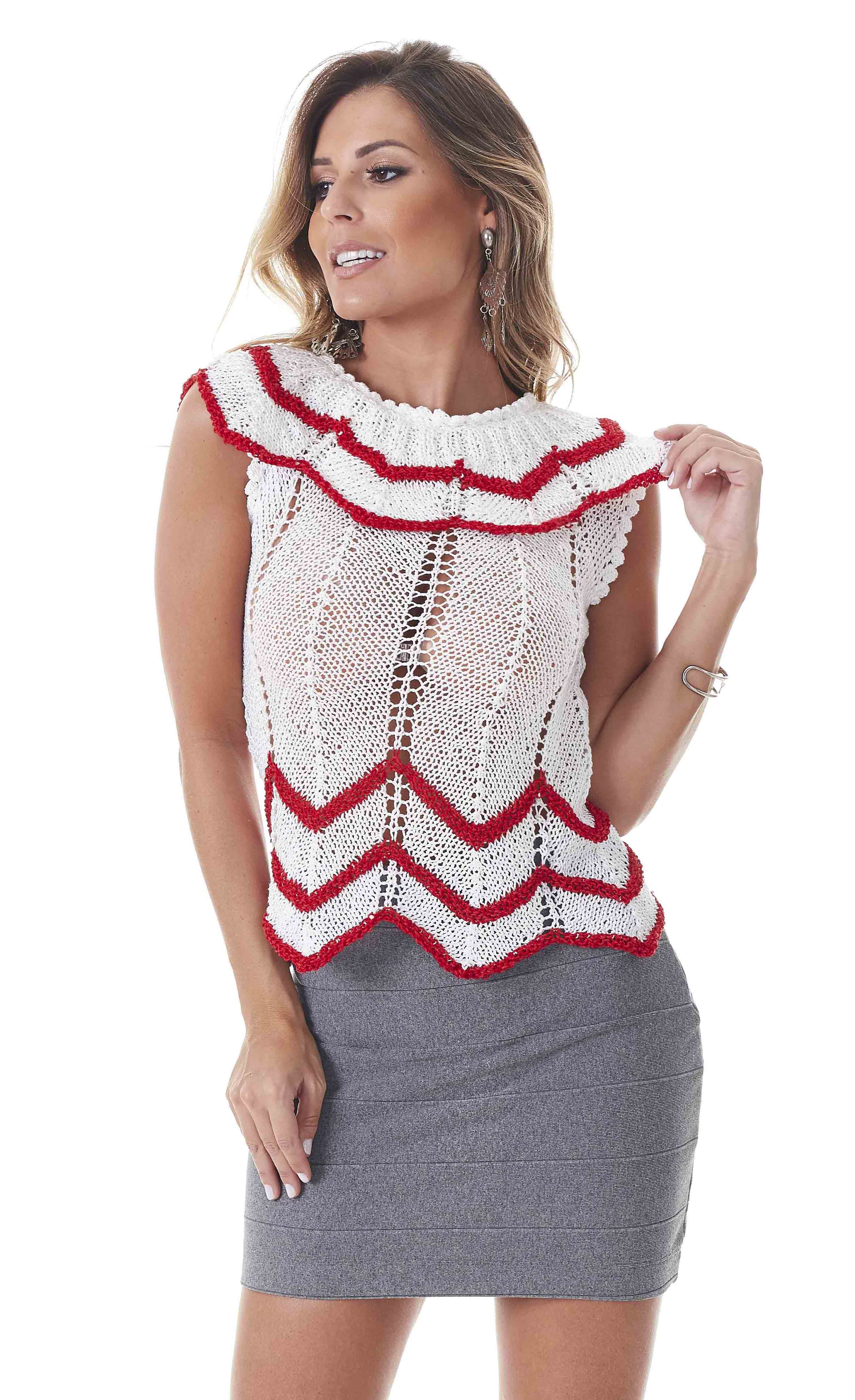 Blusa com barra Chevron