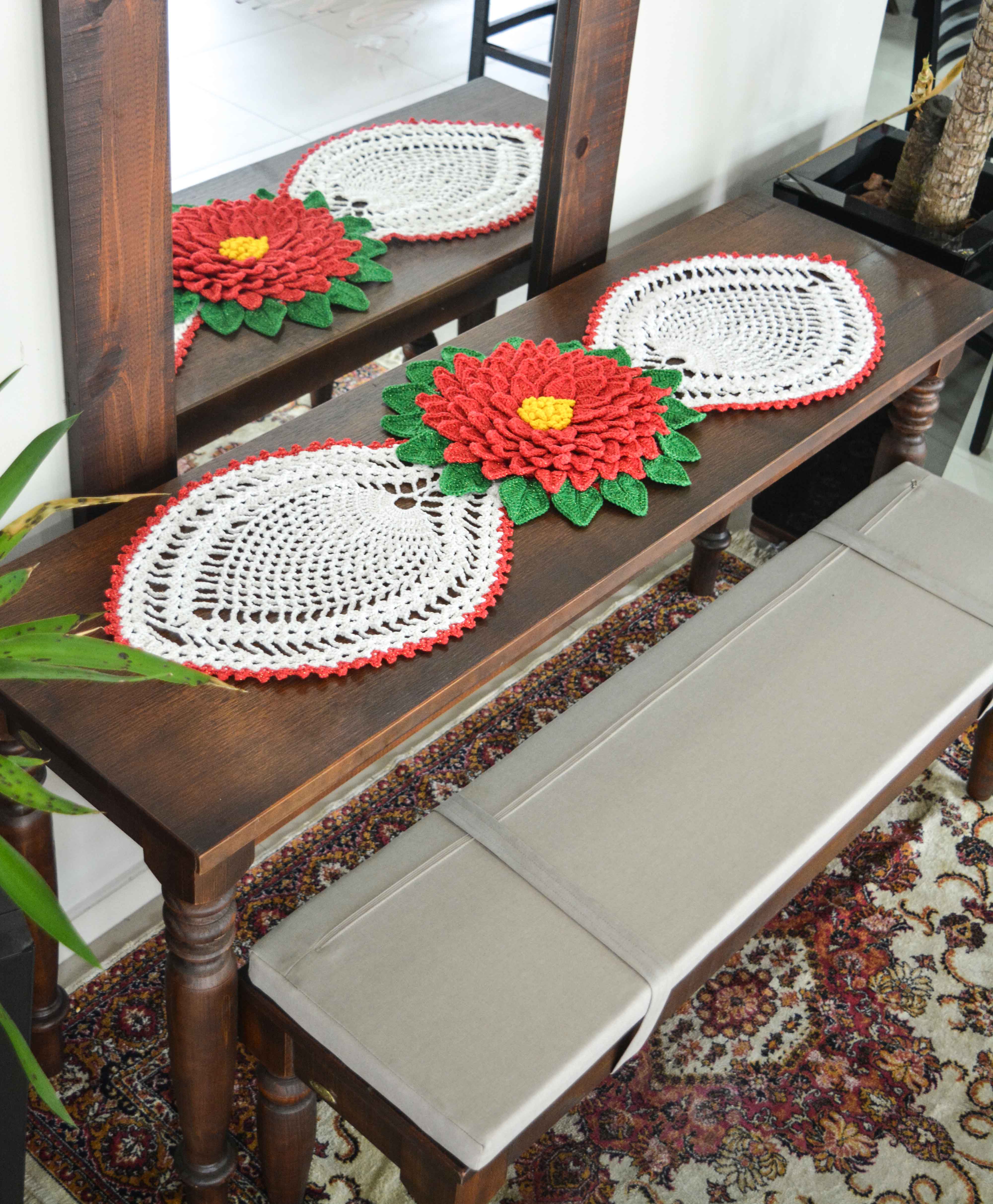 Trilho de Mesa Natalino Brilho Ouro