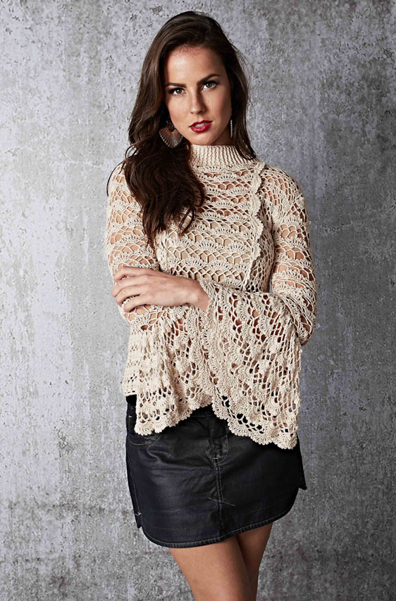 Blusa Estilo Manga Flare